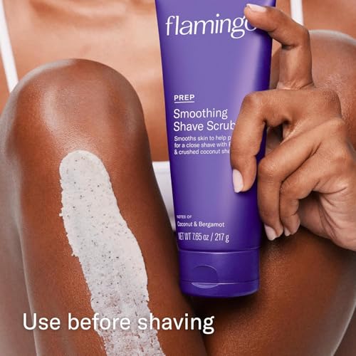 Flamingo 3-Step Shaving Set for Women - Scrub, Shave Oil & Serum Kit