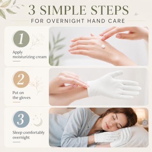 White Cotton Moisturizing Gloves for Dry Hands & Eczema - 24 Pairs