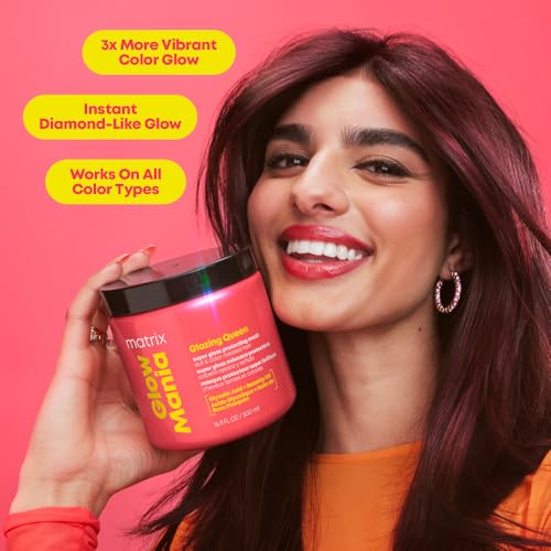 Matrix Glow Mania Mini Trial Kit - Enhances Shine and Moisturizes, Preserves and Protects Color Vibrancy, For Dull and Color-Treated Hair, Sulfate-Free, With Glycolic Acid & Rosehip Oil