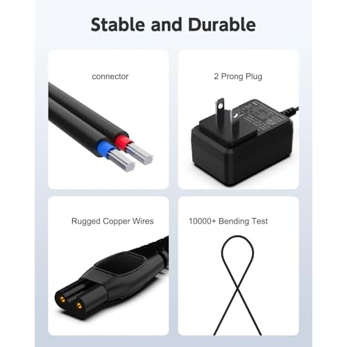 15V Charger Cord Fit for Philips Norelco HQ8505 9000 7000 5000 3000 Series mg5750 mg7790 Electric Shaver Razor Adapter Power Supply Cord