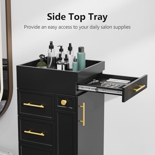 OmySalon Salon Trolley Cart with 5 Drawers & Tool Holders