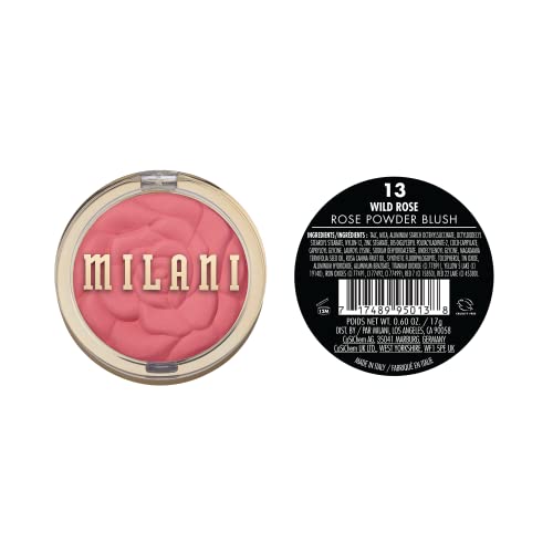 Milani Rose Blush Wild Rose - Matte Powder Blush for Cheeks, Natural Finish