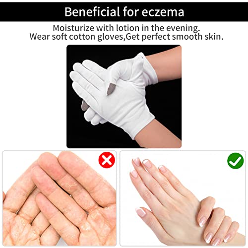 Sibba Touch Screen Cotton Moisturizing Gloves for Dry Hands - 2 Pairs