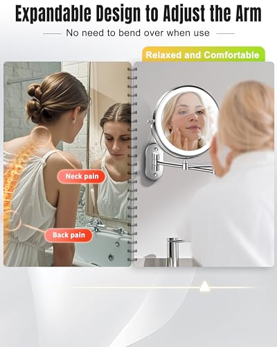 8" Double Sided Magnifying Makeup Mirror with LED Light 30X/1X