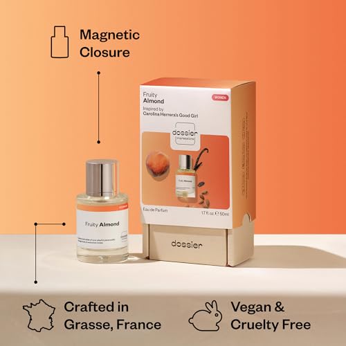 Dossier Fruity Almond Women EDP 1.7 Fl Oz - Inspired by Good Girl, Long-Lasting, Vegan, Gift Box