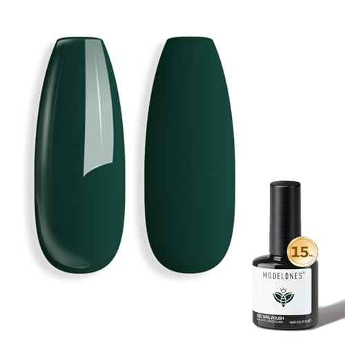 modelones Gel Nail Polish Green Gel Polish Soak Off Winter Nail Polish Christmas Art Manicure Gift 15 ML