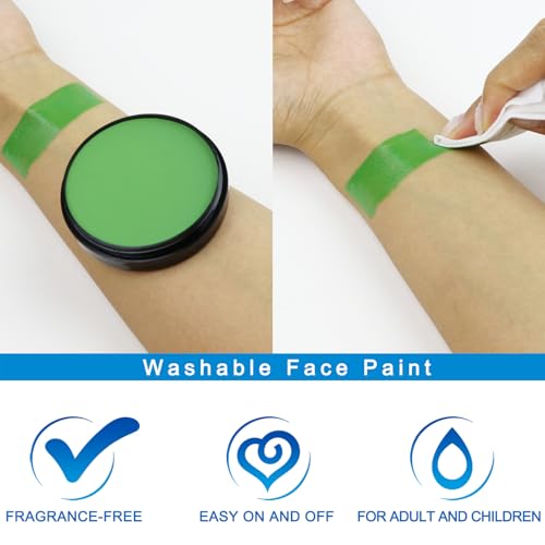Green Face Paint for St Patrick's Day & Halloween Costumes