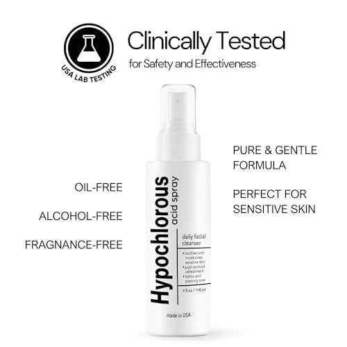 BodyJ4You Hypochlorous Acid Spray for Face Cleaner - HOCL Facial Toner Acne Sensitive Skin - HOCL Molecule Spray Topical Skin Redness Relief Breakouts - Piercing Aftercare Solution Fine Mist - 4 Fl Oz