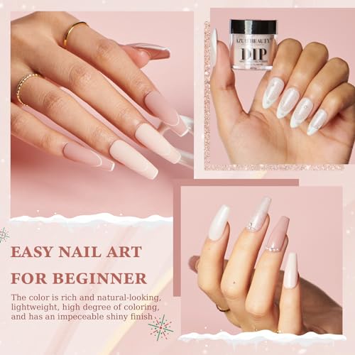 AZUREBEAUTY Dip Powder Nail Kit Starter - Nude Glitter DIY Manicure Set