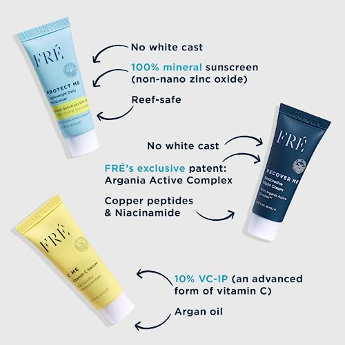 FR? Deluxe Mini Set ? Travel-Size Clean Skincare Essentials with C ME Serum, Reef-Safe, Vegan, For Face & Body
