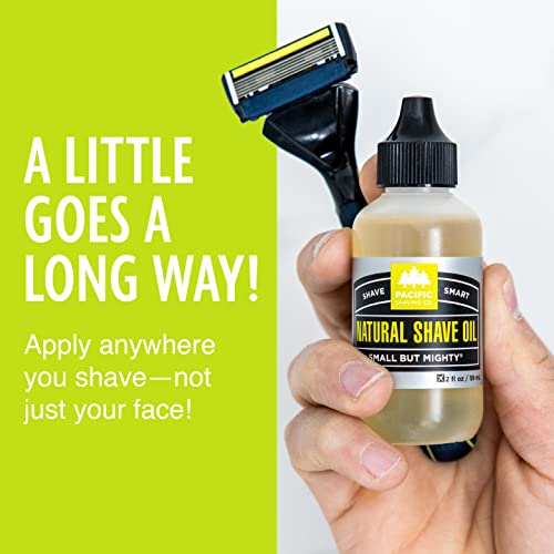 Pacific Shaving Company Natural Shaving Oil - Shaving Oil for Men & Women - Avocado, Sunflower Seed & Vitamin E Oil for Face, Legs, Arms & Full Body - Unisex Beard & Shave Care (2 Fl Oz)