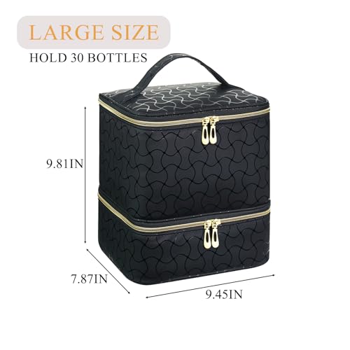 Professional Nail Polish Organizer Case Holds 30 Bottles & Nail Light