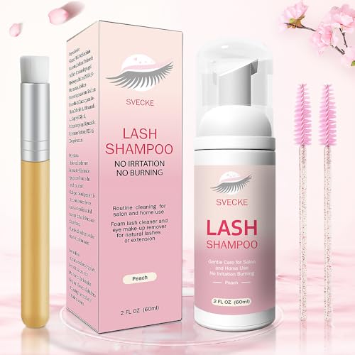 Lash Shampoo Kit for Eyelash Extensions, Cleanser & Brush Set