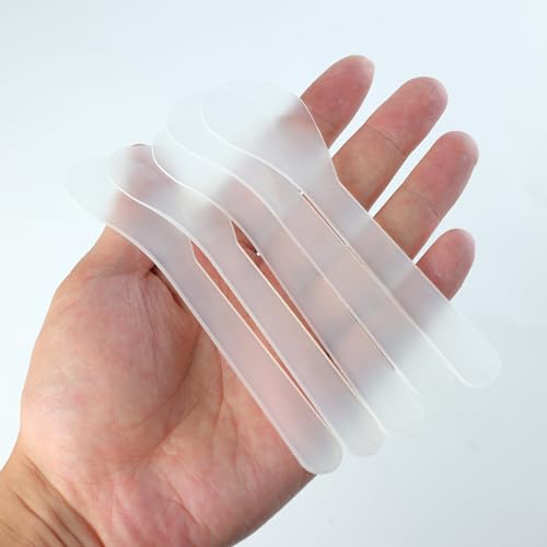 200 Pack Large Cosmetic Spatulas 5 Inch Plastic Makeup Spatulas Disposable Facial Skincare Face Mask Applicators (Translucent)