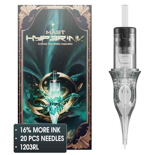 Mast Hyperink Tattoo Needles Cartridges Pro Round Liner 1203RL Larger Ink Storage for Tattoo Artists
