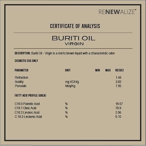 Brazilian Buriti Oil ? 100% Pure, Cold Pressed & Unrefined | Natural Moisturizer for Skin, Hair & Nails | Rich in Beta-Carotene (2 fl oz)