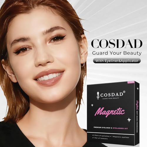 Magnetic Eyelashes Kit with Eyeliner - 5 Pairs, 10-Magnet