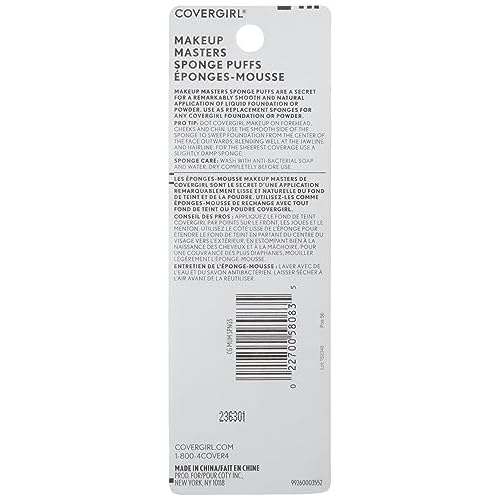 COVERGIRL Makeup Masters Sponge Puffs, 3 Count (packaging may vary) (Pack of 2)