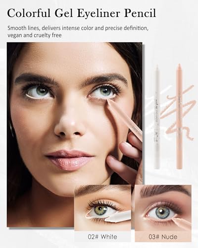 Waterproof Gel Eyeliner Pencil Set - Long Lasting Smudge-Proof
