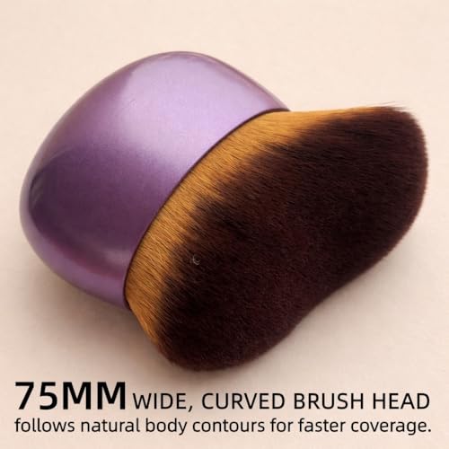 Large Kabuki Body Brush for Self Tanner & Bronzer, Ultra Soft Dense Buffing Makeup Brush for Body & Legs, Streak-Free Application, Tan Brush Applicator for Liquid, Cream, Lotion, Mousse