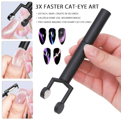WOKOTO 2-Pack Cat Eye Nail Magnet Pens for Art Design