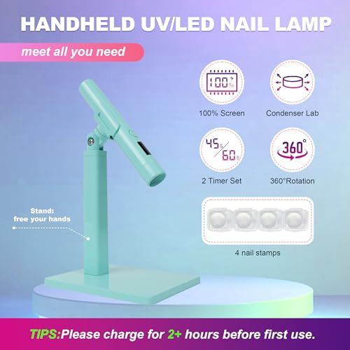 Portable Mini UV Nail Lamp with 2 Timer Modes & Stand