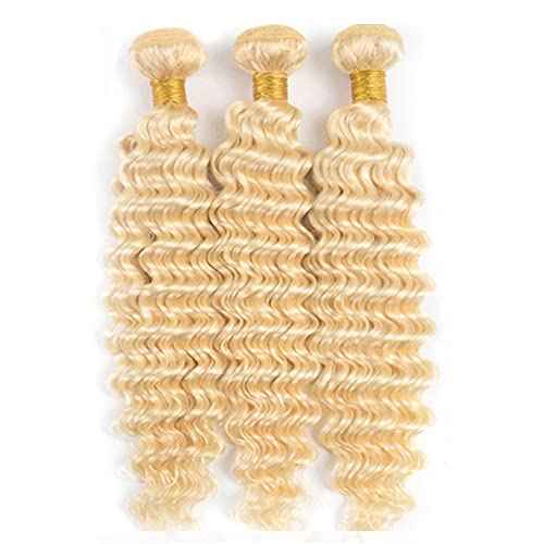 613 Deep Wave Bundle Blonde Human Hair 3 Bundles Brazilian Unprocessed Virgin Hair Extensions Double Weft Bundle For Women 26 28 30 Inch