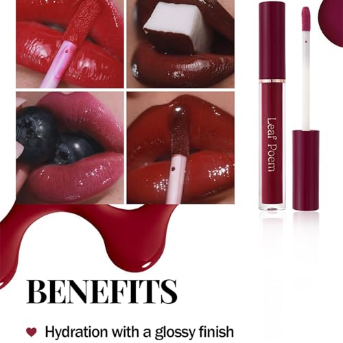 MooGlamor Lip Gloss Set - 6 Non-Sticky Shades with Soft Brush