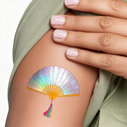 Iridescent Pre-Cut Demon Cartoon Hunters Temporary Tattoos - Demon Movie Hunter Party Decorations & Favors Stickers Gift for Korean Idol Movie Birthday Party Goodie Bag Stuffers & Prize Supplies