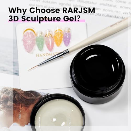 RARJSM Clear 3D Sculpting Gel for Nail Art Chrome Effects & Charm Adhesive