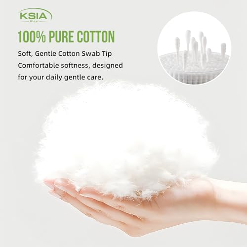 KSIA Spiral Cotton Swabs 800 Count for Ear, Makeup & Cleaning with Paper Stick