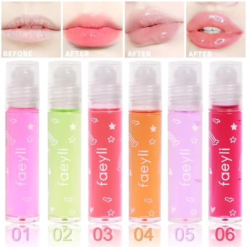 6-Piece Roll On Lip Gloss Set - Fruity Flavors