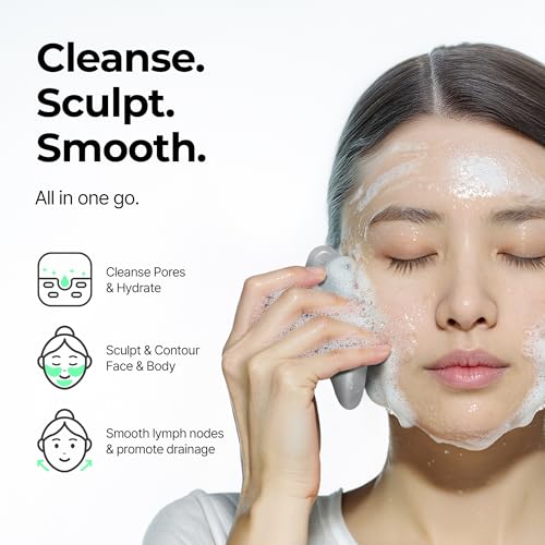 BRMUD Relief Mud Gua Sha Mud Bar Soap - Mud Mask Massager Cleansing Bar for Face and Body - V Line Lifting, Sebum Cleansing, Moisturizing - Shea Butter, Panthenol, Jojoba Seed Oil, 2.99 oz.