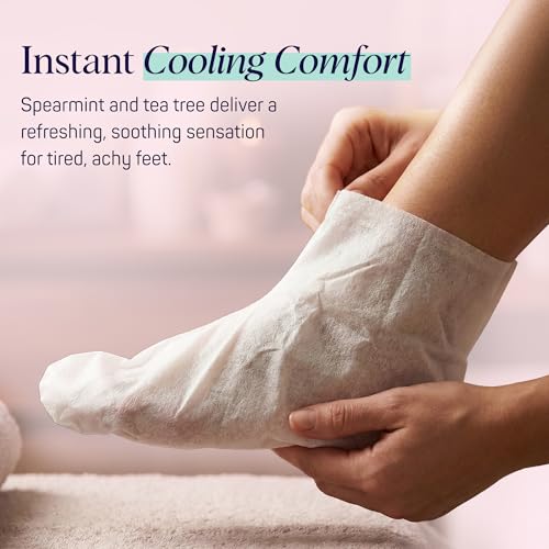 SpaLife Moisturizing Foot Mask Socks with Tea Tree Oil - 4 Pack