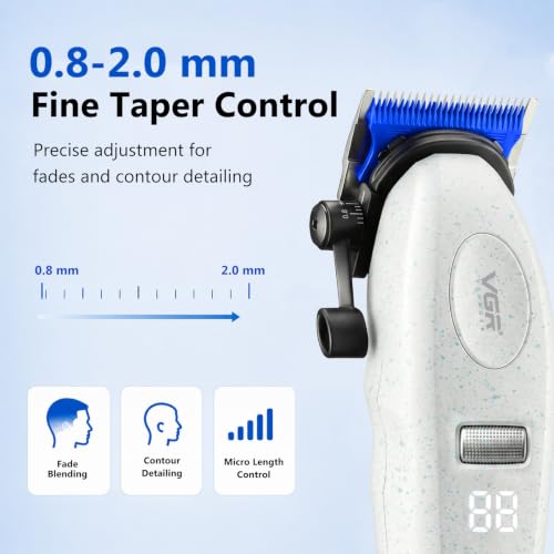 VGR 887C Professional Hair Clippers for Men - 6-Speed Cordless Clipper with Ceramic Blades