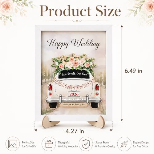 Wedding Cash Gift Holder with Card & Stand | Happy Wedding Money Holder