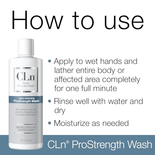 CLn¢ç ProStrength Wash - PH-Balanced and Formulated for Daily Use with Salicylic Acid to Cleanse and Exfoliate Normal to Oily Skin for Men and Women with Body Odor, 8 fl oz.