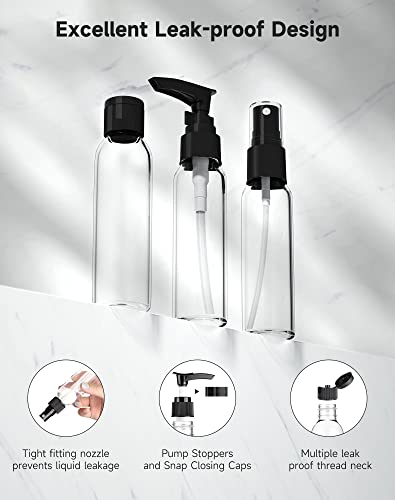 Morfone TSA Approved Travel Bottle Kit - Leak Proof Toiletry Set