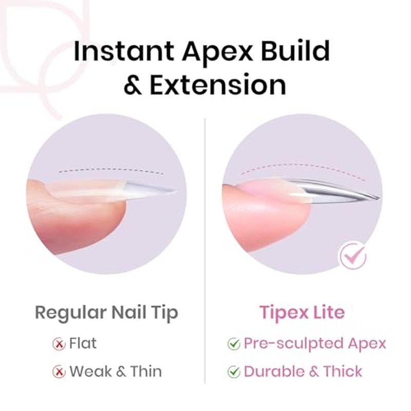 Beetles Tipex Apex Nail Tips, Stiletto Medium, 192pcs in 16 Sizes
