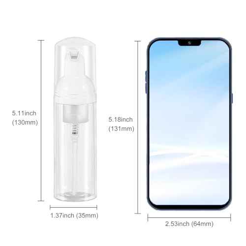 3pcs 2oz Plastic Travel Foam Pump Bottle - Portable Foaming Empty Bottle Dispenser for Hand Soap, Shampoo, Lash Cleanser - Well Suited for Travelers Daily Use (60ml)