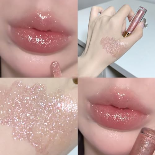 Shimmery Glitter Lip Gloss Set 5 Colors Hydrating Moisturizing