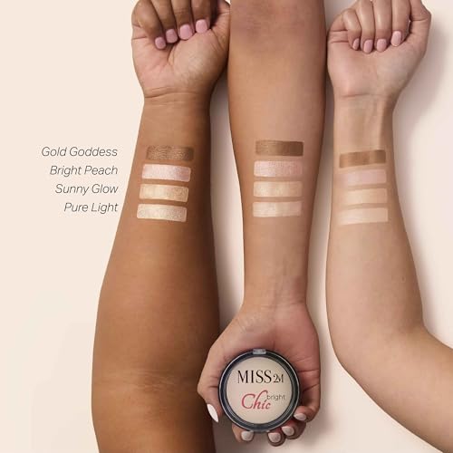 Chic Bright Powder Highlighter, 0.33 Oz - Micro-Metallic Shimmer