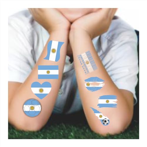 Argentina Flag Temporary Tattoos – 40 Pack for Fans