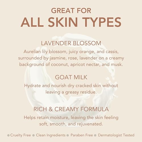 Dionis Goat Milk Skin Care Lavender Blossom Scented Hand Cream Set - Cruelty Free Travel Size Hand Lotion For Hydrating & Moisturizing Dry Skin - Paraben Free Formula Made In The USA, 1 oz Set of 4