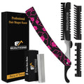 Professional Hair Cutting Razor with Replaceable Blades & Combs