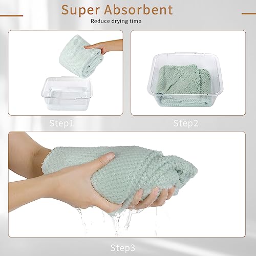 Microfiber Hair Towel - Quick Dry, Ultra Absorbent, 20x40 inch Green