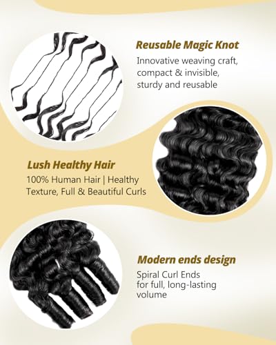 ISHOW Burmese Curly Crochet Hair 170g Pre-Looped 20 Inch Natural Black