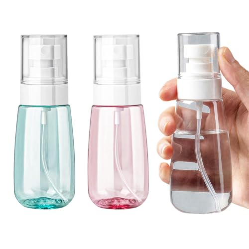Mini Spray Bottles 2oz Set - Refillable Leak-Proof Water & Cosmetic Sprays - Multiple Colors