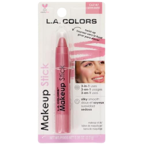 LA Colors 3-in-1 Makeup Stick, C62187, Pink Satin 0.08 Oz