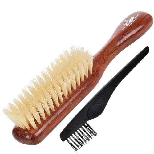 Kent DA4S Finest Women's Danta Wood, Soft White Bristle, Narrow Grooming Hair Brush - Fine or Thinning Hair, Promotes Shine/Stimulates Scalp